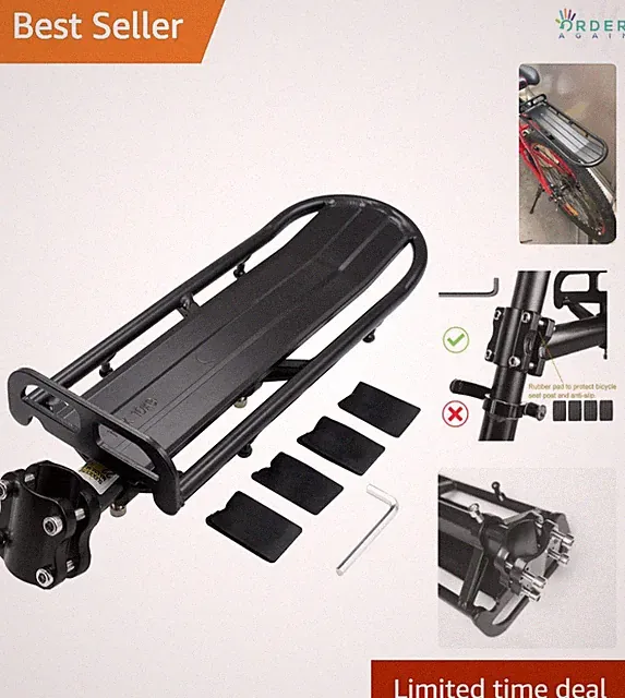 Bike Rear Rack Aluminum Alloy Cargo Carrier Mount for Most Bicycles