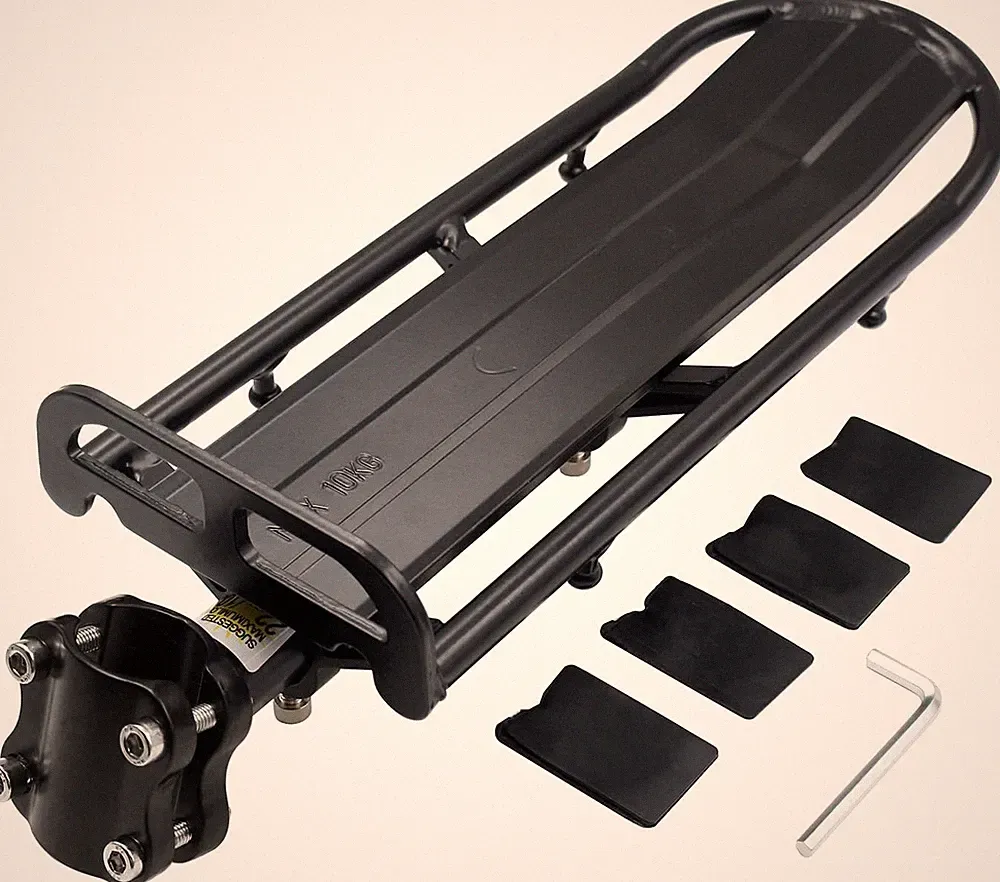 Bike Rear Rack Retractable Aluminum Alloy Bicycle Cargo Rack Mount Cycle Lugg...