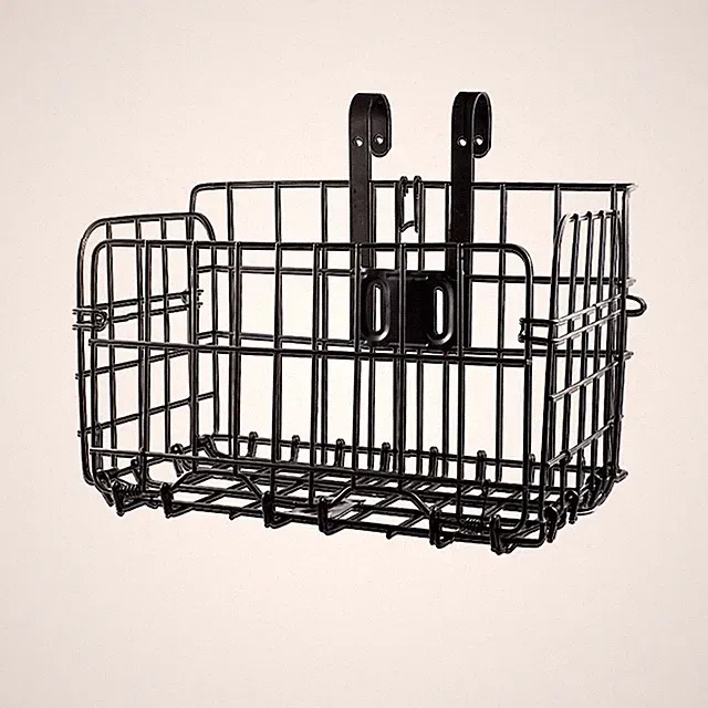 Folding Rear Bike Basket Steel Cargo Rack Mount Quick Release with Strip