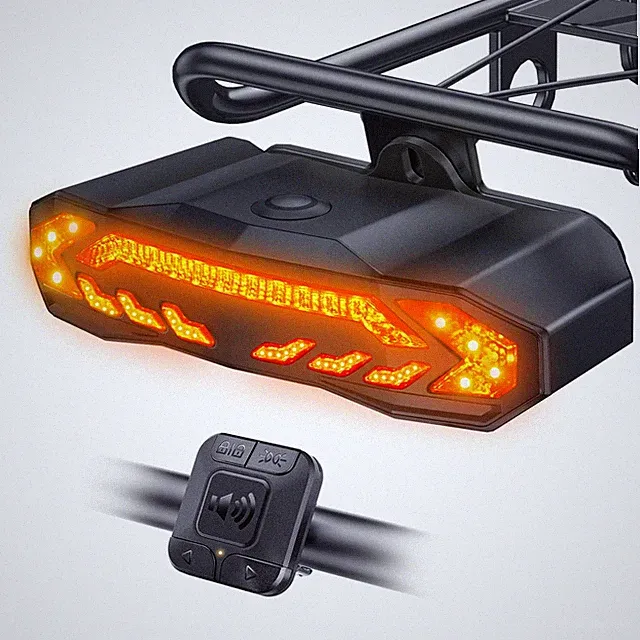 [For Cargo Rack] Smart Bike Tail Light with Turn Signals for Rear Bike Rack M...