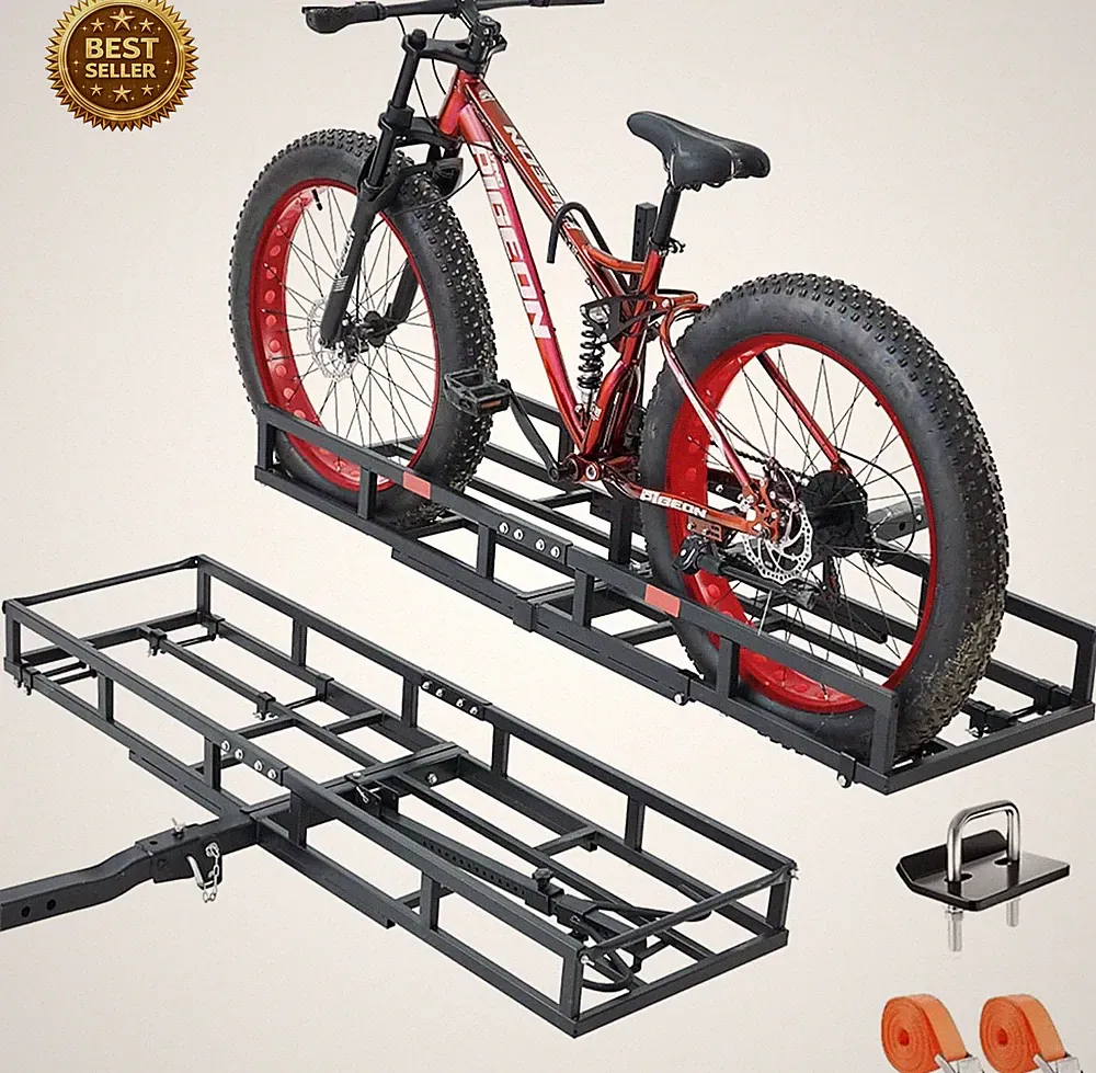 Hitch-Mount Bike Rack for Ebike Heavy-Duty - Fits 2 Electric/Fat-Tire, Fits 2" R