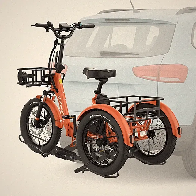 Hitch-Mount Trike Rack for Ebike Heavy-Duty, 5" Fat Tire Trike Bike Rack