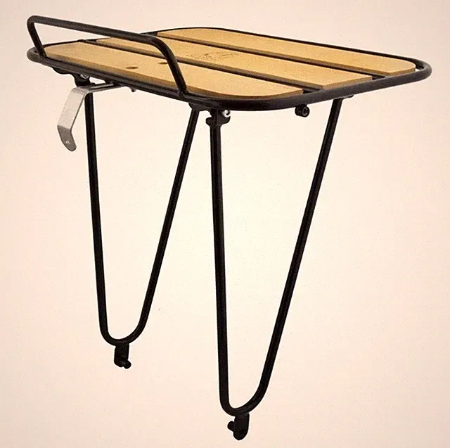 Minoura Gamoh King Carrier Front Rack | 26”/700c | Black | Steel/Wood | KCL-4F