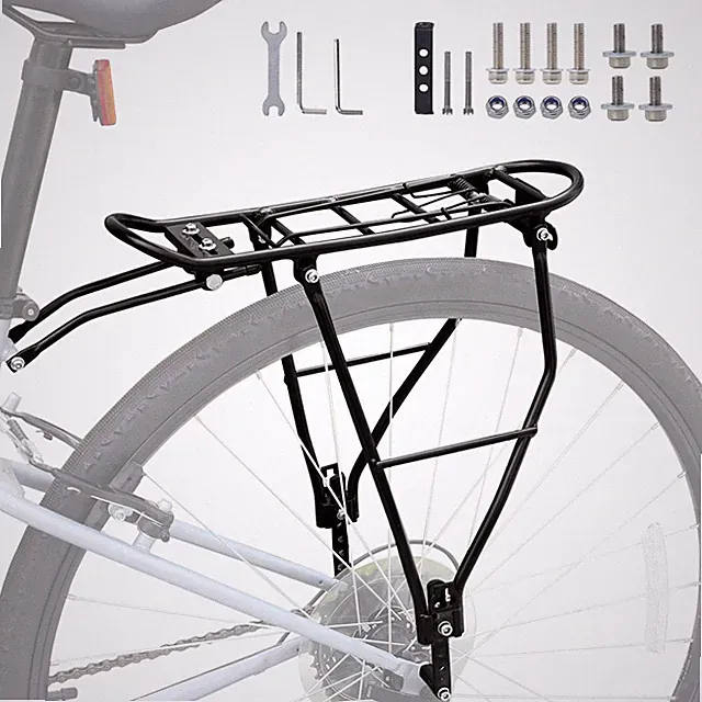 Rear Bike Rack Bike Cargo Racks Lightweight Alloy Aluminium 55LB Load Bearing...
