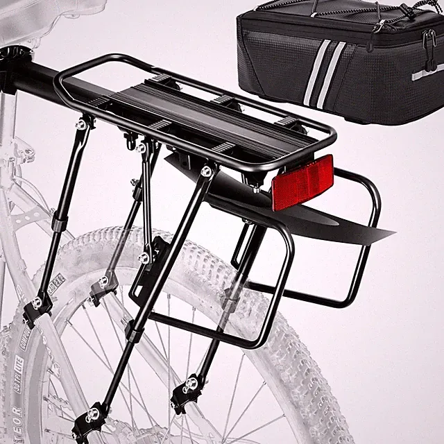 Rear Bike Rack with Bag,310 LB Capacity Solid Bearings Bike Cargo Rack & Larg...