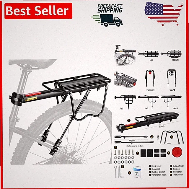 Versatile Rear Seat Mount Bike Rack - Ideal for Commuting and Adventure